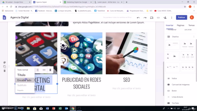 Curso Google Sites 2025: Cómo Crear Páginas Web Desde Cero – Screenshot 1