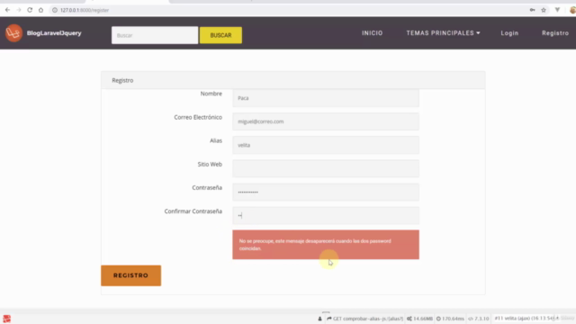Curso de Laravel con TDD : "Crea tu blog con PHP y jQuery" – Screenshot 1