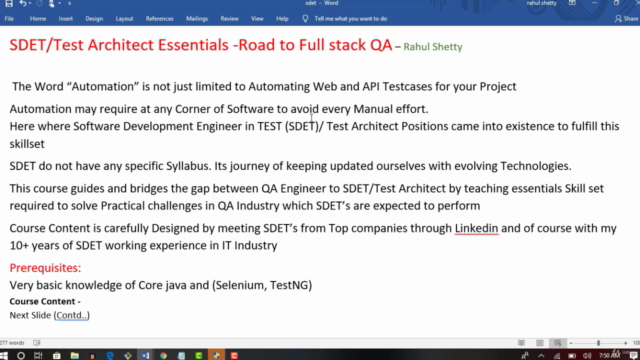 SDET/Test Architect Essentials -Road to Full stack QA - Screenshot_01