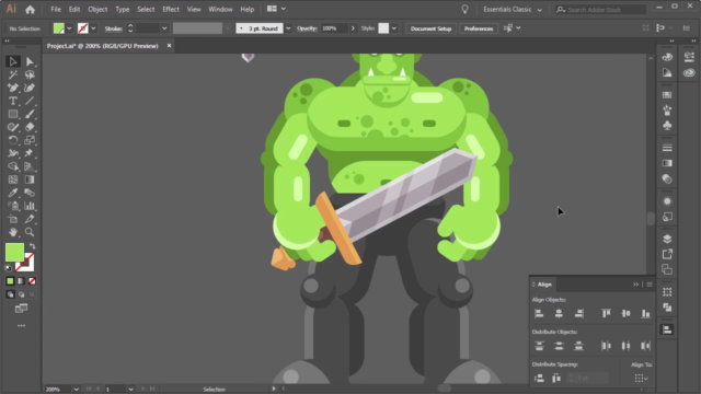 Learn Illustrator CC: Create a Simple Flat Vector Orc - Coupon