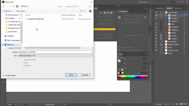 Ilustrando um Gatinho o Adobe Illustrator cc 2019 – Screenshot 3