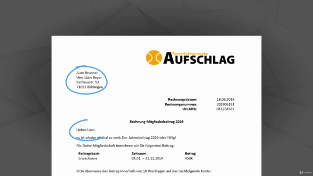 Seriendruck mit Microsoft Word – Screenshot 1