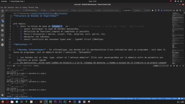 Langage C : Structure de Données et d' Algorithmes en C – Screenshot 1