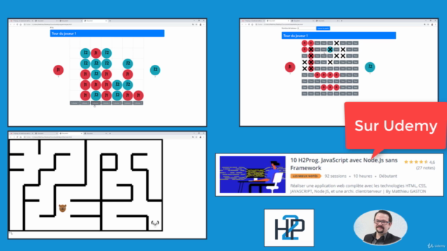 Algorithmique JavaScript avancé : créer 3 jeux web avec IA – Screenshot 4