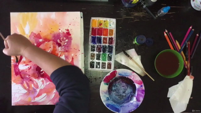 Aquarell. Stimmungsvolle Hafenlandschaft in Spanien. – Screenshot 4
