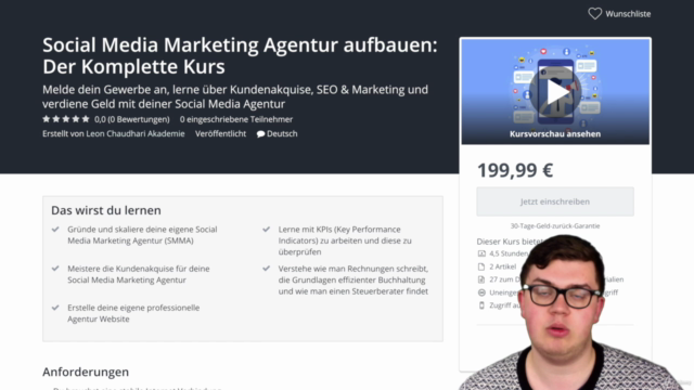 Social Media Marketing Agentur aufbauen: Der Komplette Kurs – Screenshot 1