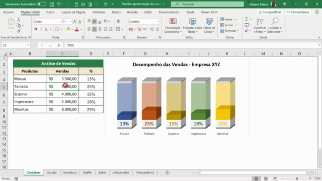 Curso de Excel Avançado - Gráficos Medidas de Desempenho – Screenshot 1