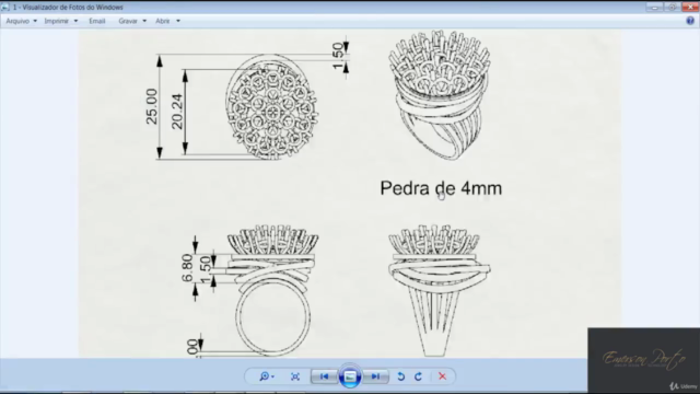 Modelagem de joias, com rhinoceros 3D – Screenshot 2