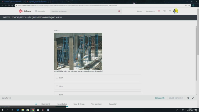 SAP2000 , STA4CAD,TBDY2018,İLE ÇELİK+BETONARME İNŞAAT KURSU – Screenshot 1
