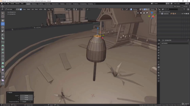 Blender 2.8 : Modéliser une maison cartoon Halloween – Screenshot 4