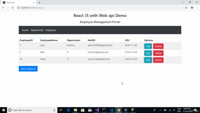 Learn React JS and Web API by creating a Full Stack Web App – Screenshot 2
