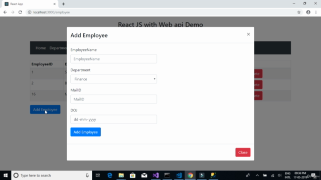 Learn React JS and Web API by creating a Full Stack Web App – Screenshot 3