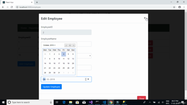 Learn React JS and Web API by creating a Full Stack Web App – Screenshot 4