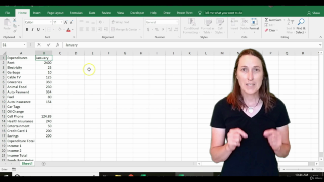 Excel Basics: Learn While Creating a Personal Budget – Screenshot 2