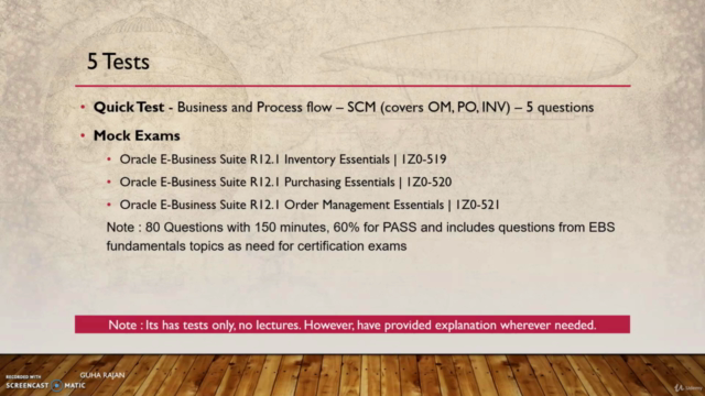 Oracle E-Business Suite Practice Tests - OM, INV, PO - Screenshot_01