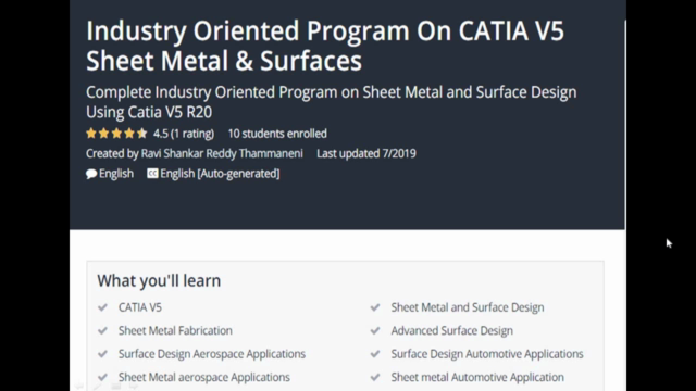 Industry Oriented Program On CATIA V5 Sheet Metal & Surfaces - Screenshot_01