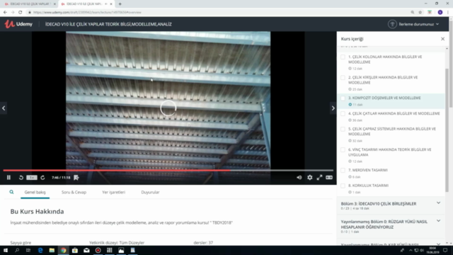İDECAD V10 İLE ÇELİK YAPILAR TEORİK BİLGİ,MODELLEME,ANALİZ – Screenshot 2