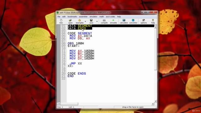 Programación en ensamblador 8086 con proteus – Screenshot 1