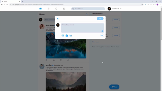 Front End Web Development Bootcamp - Build a Twitter Clone – Screenshot 4