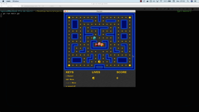 Learn How To Make A Pacman Game In Go – Screenshot 1