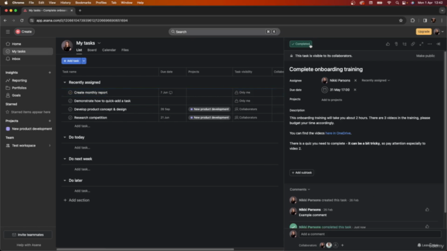 Fundamentals of Asana (Project management) – Screenshot 2