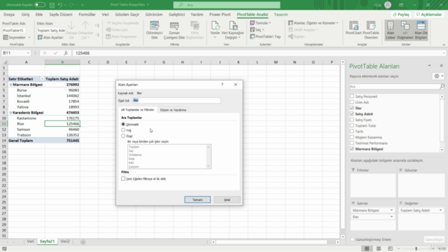 Ms Excel | A'dan Z'ye Pivot Tablolar | Excel'de Veri Analizi - Screenshot_04