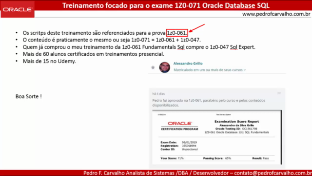 Certificação Oracle 1Z0-071 Oracle Database Sql – Screenshot 3