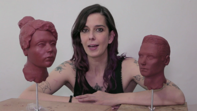 Escultura de la cabeza humana femenina y masculina – Screenshot 1