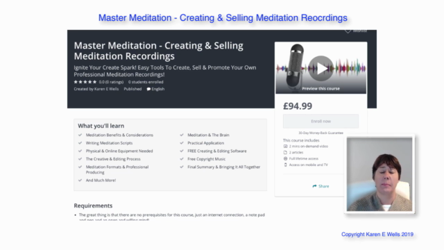 Master Meditation - Creating & Selling Meditation Recordings – Screenshot 1