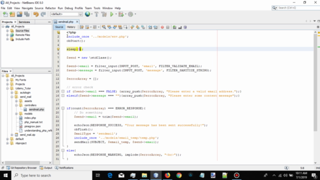 Sending Mail in PHP using PHP MAILER – Screenshot 1