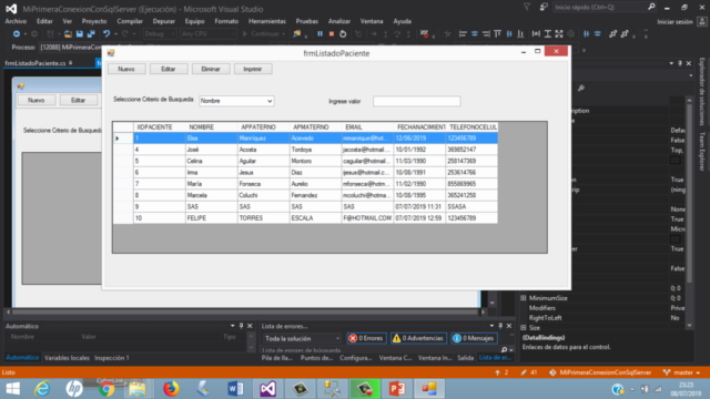 C# + SQL SERVER en Windows Form (ADO.NET , CRUD , Impresión) - Screenshot_02