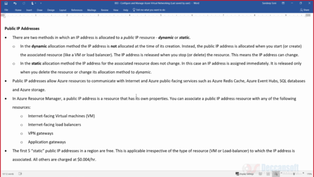 Configure and Manage Azure Virtual Networks – Screenshot 4