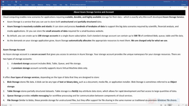 Implement and Manage Azure Storage – Screenshot 1