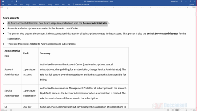 Manage Azure Subscriptions - Microsoft Azure Administrator – Screenshot 1