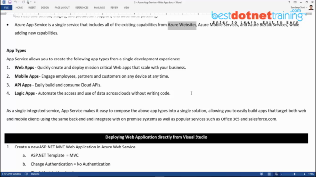 Azure App Services - Web Apps – Screenshot 1