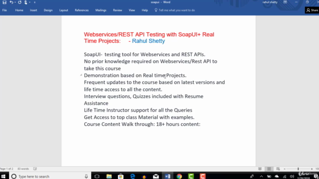 WebServices/Rest API Testing with SoapUI +Real time Projects – Screenshot 1