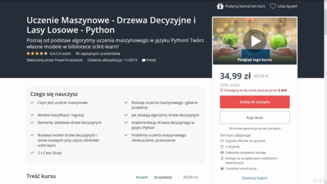 Uczenie Maszynowe - Drzewa Decyzyjne i Lasy Losowe - Python – Screenshot 1