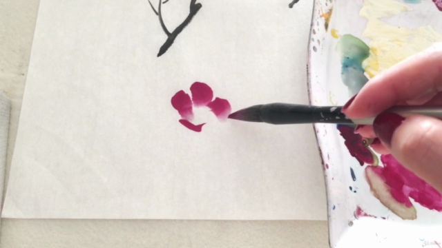 Chinese painting / Sumie course : painting plum blossom – Screenshot 2