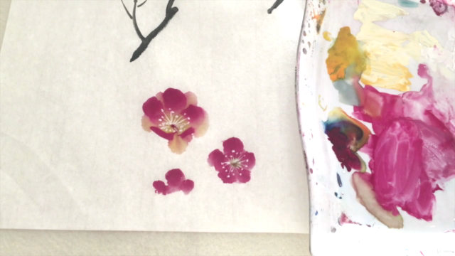 Chinese painting / Sumie course : painting plum blossom – Screenshot 4