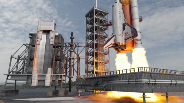 Animate a Rocket Launch: Smoke & Fire Simulation in Blender – Screenshot 1