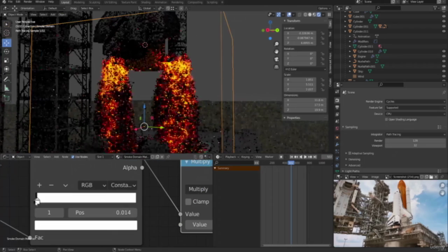Animate a Rocket Launch: Smoke & Fire Simulation in Blender – Screenshot 2