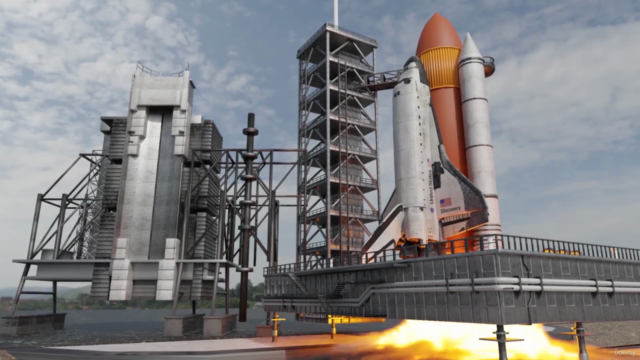Animate a Rocket Launch: Smoke & Fire Simulation in Blender – Screenshot 3
