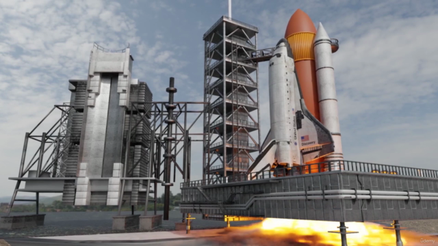 Animate a Rocket Launch: Smoke & Fire Simulation in Blender – Screenshot 4