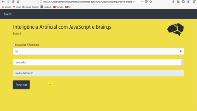 Inteligência Artificial com JavaScript e BrainJS – Screenshot 3