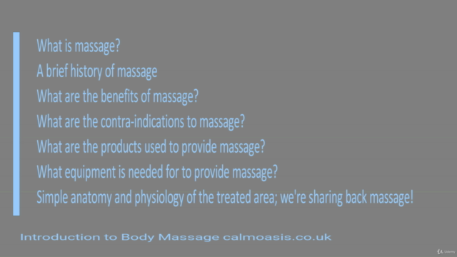 Introduction to Body Massage for Relaxation level one course – Screenshot 1