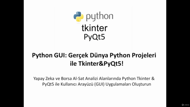 Python GUI: Gerçek Dünya Python Projeleri ile Tkinter&PyQt5! – Screenshot 1