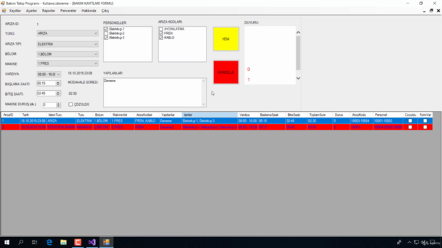 C# ile Sıfırdan Bakım Takip Programı Yapımı (1/2) – Screenshot 3