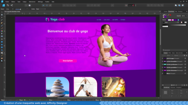 Création d'une maquette web avec Affinity Designer – Screenshot 1