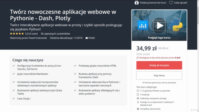 Twórz nowoczesne aplikacje webowe w Pythonie - Dash, Plotly - Screenshot_01