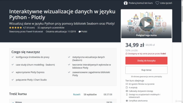 Interaktywne wizualizacje danych w języku Python - Plotly – Screenshot 1
